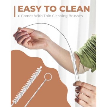 Foogwee 20 Pack Reusable Glass Straws Set for All Drinks