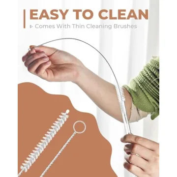 Foogwee 20 Pack Reusable Glass Straws Set for All Drinks