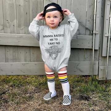 Hnyenmcko Western Baby Boy Girls Clothes Newborn Infant Cow Print Sweatshirt Romper Oversized Long Sleeve Bodysuit