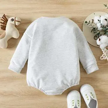 Hnyenmcko Western Baby Boy Girls Clothes Newborn Infant Cow Print Sweatshirt Romper Oversized Long Sleeve Bodysuit