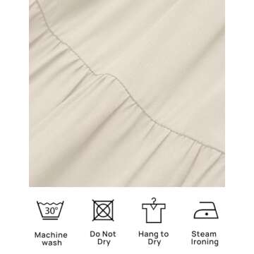 ZESICA Women's Casual Crew Neck Flutter Sleeve Smocked High Waist Hollow Out Lace Trim Tiered A Line Midi Dress,Apricot,Small