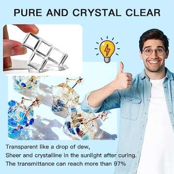 JDiction UV Resin 300g, Crystal Clear UV Resin Solar Cure Sunlight Activated Hard Resin Kit for Jewe...