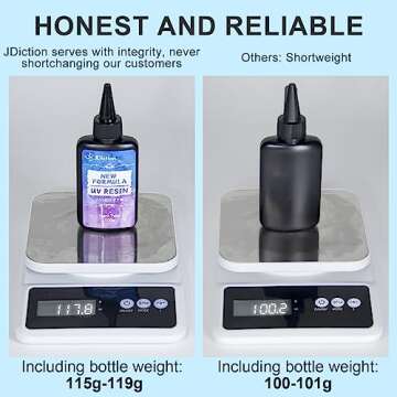 JDiction UV Resin 300g, Crystal Clear UV Resin Solar Cure Sunlight Activated Hard Resin Kit for Jewelry Making, Casting and Coating, DIY Crafts