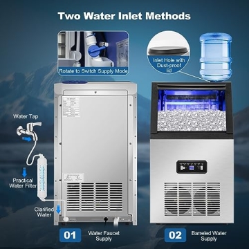 Efficient Ice Maker Machine with Dual Water Inlet Modes