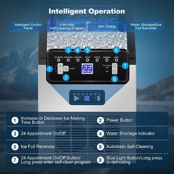 Efficient Ice Maker Machine with Dual Water Inlet Modes