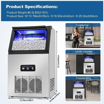 Efficient Ice Maker Machine with Dual Water Inlet Modes