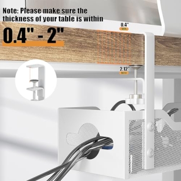 Quszmd Under Desk Cable Management Tray White - No Damage