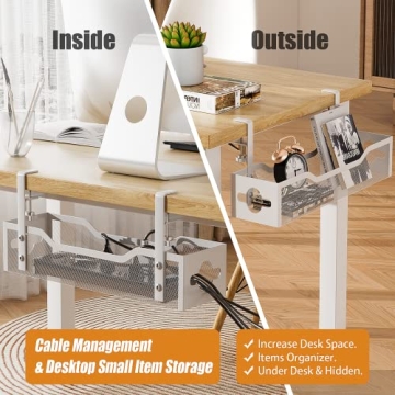 Quszmd Under Desk Cable Management Tray White - No Damage