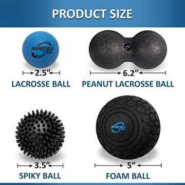 Invincible Fitness 4-in-1 Massage Ball Set - Targeted Relief for Muscle Tension and Pain