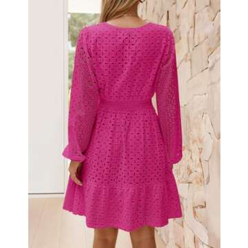 Buy ZESICA Women's V Neck Mini Dress for Spring Chic