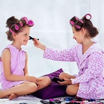 Self Grip Hair Rollers Set, Jumbo Size Hair Curlers, Salon Hair Dressing Curlers, Self Holding Rollers for DIY or Hair Salon Curlers for Hair Styling, 4 Sizes 24 Pack (Multicolor)