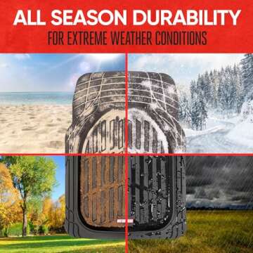 BDK FlexTough™ Contour Liners - Deep Dish Heavy Duty Rubber Floor Mats for Car SUV Truck & Van - All Weather Protection (Deep Dish 2)