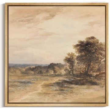 MUDECOR Framed Canvas Print Wall Art - Tranquil Watercolor Landscape 16x16