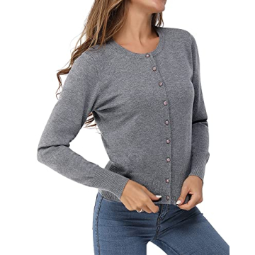 Newshows Women's Lightweight Cozy Button Down Cardigan