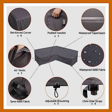 Flexiyard Heavy Duty Outdoor Sofa Cover 85x85 Waterproof