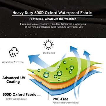 Flexiyard Heavy Duty Outdoor Sofa Cover 85x85 Waterproof