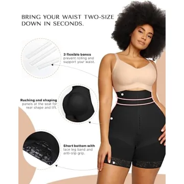 SHAPELLX High Waisted Tummy Control Body Shaper Shorts