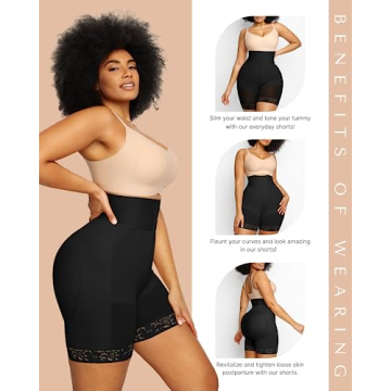 SHAPELLX High Waisted Tummy Control Body Shaper Shorts