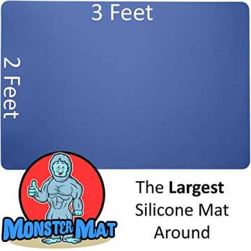 MonsterMat 36x24 Inch Extra Large Silicone Table Protector Craft Mat for Painting, Clay, Projects, A...