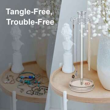 Amazing Abby - Temptation - Necklace Holder Stand with Spinning Hook Design, Jewelry Organizer Stand...