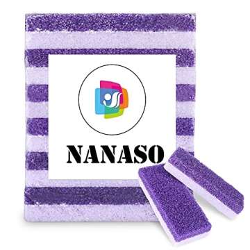 2 in 1 Pumice Stone for Feet,6 Pack Foot Scrubber & Callus Remover, Stone Scrubber for Hard Skin,Foot Pumice,Dead Skin Remover for Feet, Heels, Hands and Body (Purple)