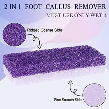 2 in 1 Pumice Stone for Feet,6 Pack Foot Scrubber & Callus Remover, Stone Scrubber for Hard Skin,Foot Pumice,Dead Skin Remover for Feet, Heels, Hands and Body (Purple)