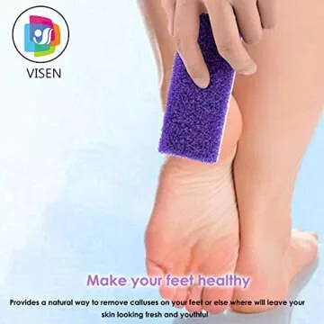 2 in 1 Pumice Stone for Feet,6 Pack Foot Scrubber & Callus Remover, Stone Scrubber for Hard Skin,Foot Pumice,Dead Skin Remover for Feet, Heels, Hands and Body (Purple)