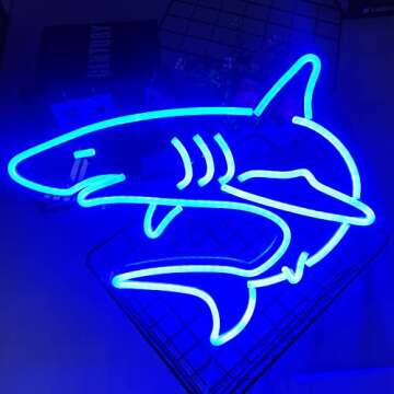 Dimmable Shark Neon Sign for Parties and Decor