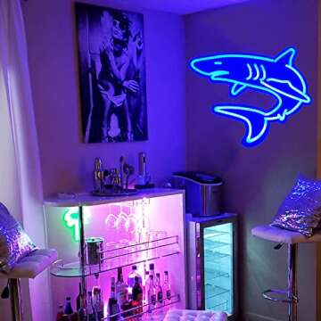 Dimmable Shark Neon Sign for Parties and Decor