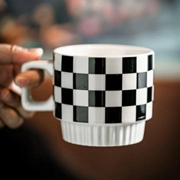 Miamolo Stackable Coffee Mug Set of 4 with Rack