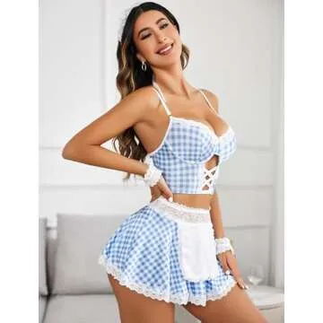 Avidlove Sexy Maid Lingerie for Women Roleplay Cosplay Lingerie Set Sexy Maid Costumes