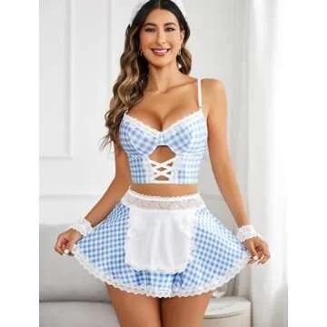 Avidlove Sexy Maid Lingerie for Women Roleplay Cosplay Lingerie Set Sexy Maid Costumes