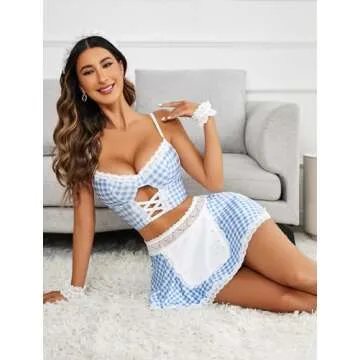 Avidlove Sexy Maid Lingerie for Women Roleplay Cosplay Lingerie Set Sexy Maid Costumes