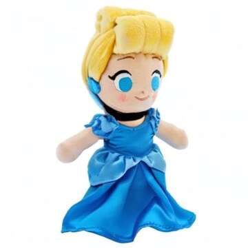 Disney Store Official Cinderella nuiMOs Plushie - Soft Plush with Embroidered Features, Poseable Hands & Turning Head, Magnetic Hands for Holding, 6 Inches, Dress Up with nuiMOs Outfits
