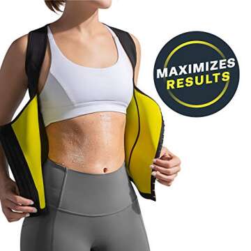 HOT SHAPERS Cami Hot Waist Cincher with Waist Trainer and Shaper for Women – Workout Sweat Vest – Sauna Suit for Slimming Weight Loss Workouts – an Hourglass Stomach Compression Girdle (Black, M)