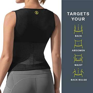 HOT SHAPERS Cami Hot Waist Cincher with Waist Trainer and Shaper for Women – Workout Sweat Vest – Sauna Suit for Slimming Weight Loss Workouts – an Hourglass Stomach Compression Girdle (Black, M)