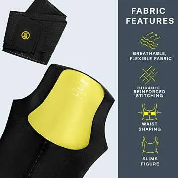 HOT SHAPERS Cami Hot Waist Cincher with Waist Trainer and Shaper for Women – Workout Sweat Vest – Sauna Suit for Slimming Weight Loss Workouts – an Hourglass Stomach Compression Girdle (Black, M)