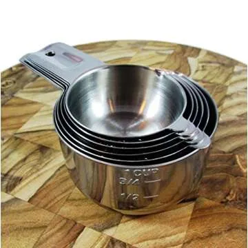 ChefsGrade 6-Piece Stainless Steel Measuring Cups Set - Elegant & Functional