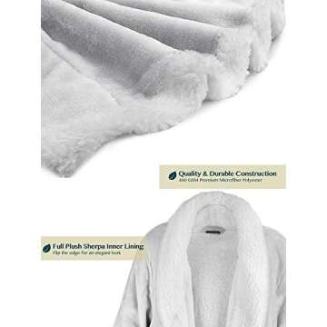PAVILIA Premium Womens Sherpa Fleece Robe | Luxurious Soft, Warm, Plush Bathrobe