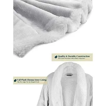 PAVILIA Premium Womens Sherpa Fleece Robe | Luxurious Soft, Warm, Plush Bathrobe