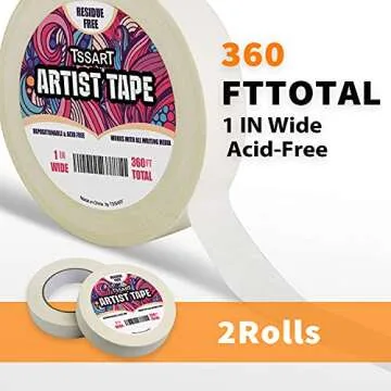 TSSART 2 Pack White Artist Tape - Masking Artists Tape for Drafting Art Watercolor Painting Canvas F...