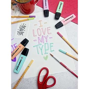 STABILO Highlighter BOSS ORIGINAL Pastel - Pack of 8 - Assorted Colors, Chisel Tip, Anti-Dry Out Technology, Office + School Supplies, Note Taking