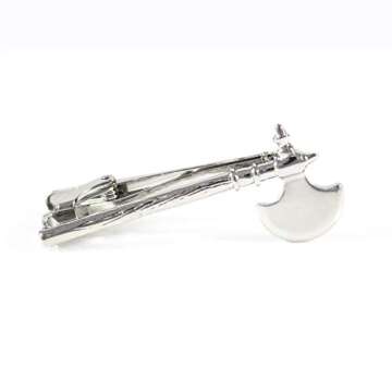 MENDEPOT Axe Tie Bar Battle AxeTie Clip with Box (Silver)