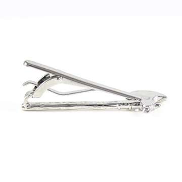 MENDEPOT Axe Tie Bar Battle AxeTie Clip with Box (Silver)