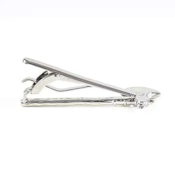 MENDEPOT Axe Tie Bar Battle AxeTie Clip with Box (Silver)
