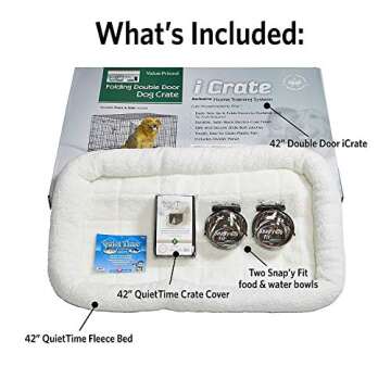 MidWest Homes for Pets iCrate Dog Crate Starter Kit 42-Inch Ideal for Large Dog Breeds (weighing 71 ...