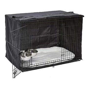 MidWest Homes for Pets iCrate Dog Crate Starter Kit 42-Inch Ideal for Large Dog Breeds (weighing 71 - 90 Pounds) Includes Crate With Cover, Pet Bed, 2 Dog Bowls