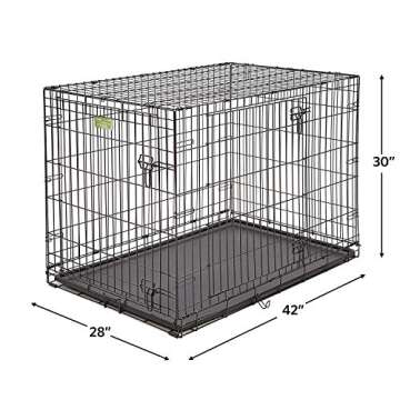MidWest Homes for Pets iCrate Dog Crate Starter Kit 42-Inch Ideal for Large Dog Breeds (weighing 71 - 90 Pounds) Includes Crate With Cover, Pet Bed, 2 Dog Bowls