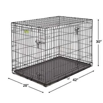 MidWest Homes for Pets iCrate Dog Crate Starter Kit 42-Inch Ideal for Large Dog Breeds (weighing 71 - 90 Pounds) Includes Crate With Cover, Pet Bed, 2 Dog Bowls