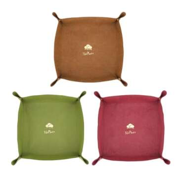 PINELIFE Valet Tray Gifts for Men Women Set of 3 Washable Kraft Paper Portable Travel Storage organi...